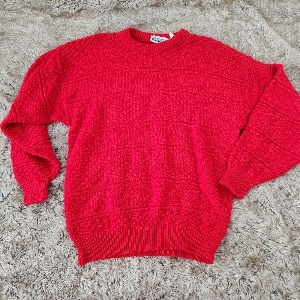 Jason Daniels Vintage Crewneck Knit Red Sweater Size XL